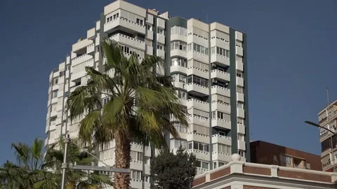 Apartment block at Muelle Uno in Malaga, Spain Stock Footage 240010605