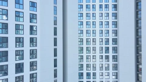 Apartment block windows close-up, texture and background. Stock Footage 300745009