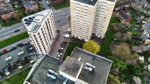 Apartment blocks aerial. Video stock 330944125