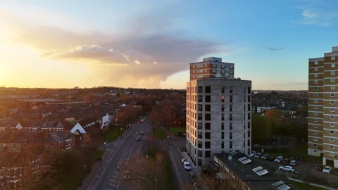 Apartment blocks aerial. Stock Footage 330944330