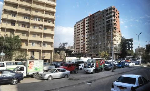 Apartment Blocks, Cairo, Egypt. Stock Photos