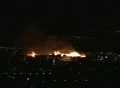 Apartment building blaze Footage