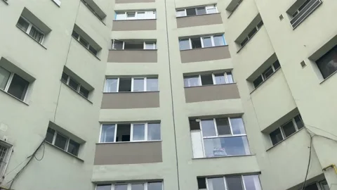 Apartment building in the city low angle shot base to top Stock Footage 201329259