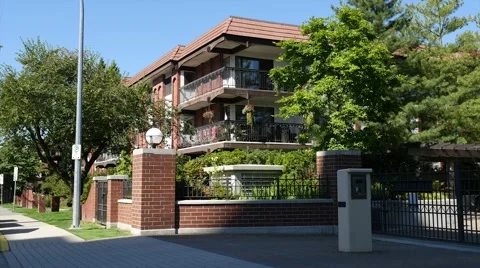Apartment building (condo). Front gate. 動画素材 65450690
