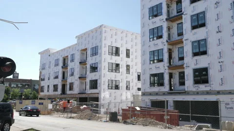 Apartment Building Construction 스톡 동영상 159616542