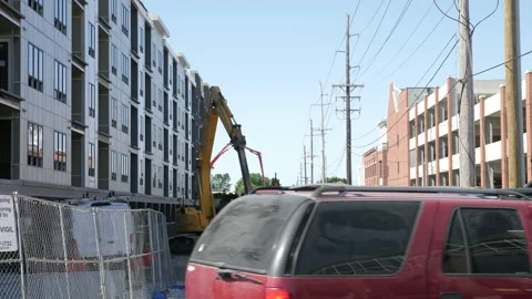 Apartment Building Construction 스톡 동영상 159616657