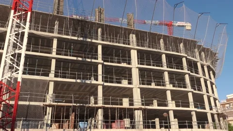 Apartment Building Construction Site Stock Footage 132651691