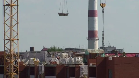 Apartment Building Construction Work Stock Footage 103221489