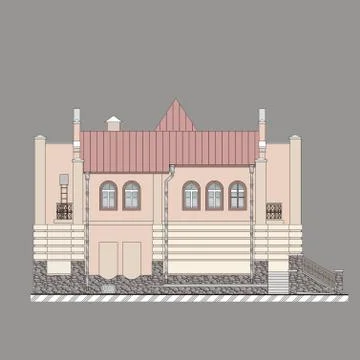 Apartment Building Facade Ilustración de archivo