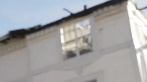 Apartment Building Fire Damage Stock Footage 995828