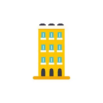Apartment building flat icon representing urban living Ilustración de archivo