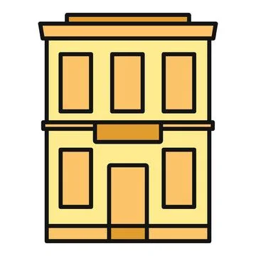 Apartment building flat icon representing residential property Stock Illustration