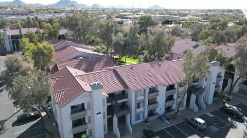 Apartment Building with Grass and Trees Video stock 233305053
