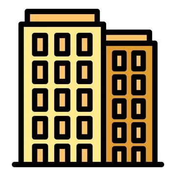 Apartment building icon vector flat Ilustración de archivo