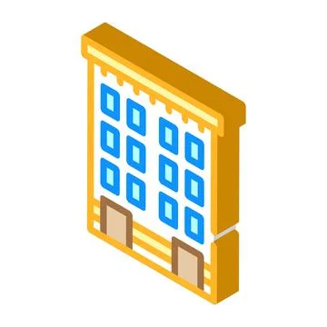 Apartment building isometric icon vector color illustration Ilustración de archivo