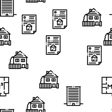 Apartment Building Seamless Pattern Vector Ilustración de archivo