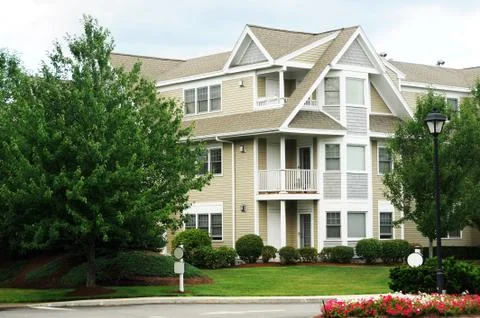Apartment building in spring Stock Photos