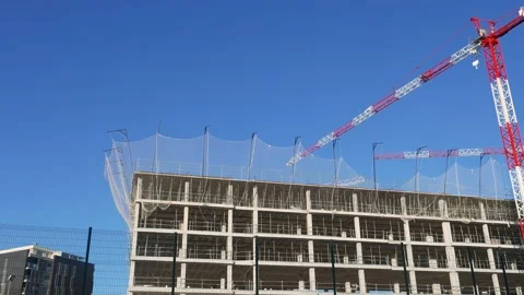 Apartment Building Under Construction Stock Footage 132588178
