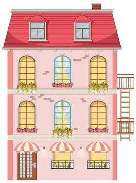 Apartment building with windows Ilustración de archivo