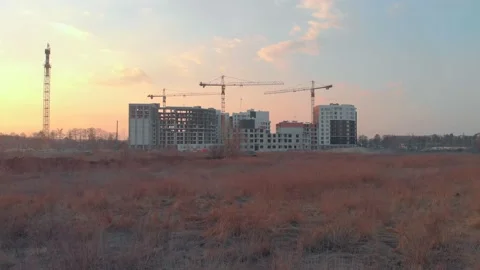 Apartment Buildings Construction Stock Footage 151437023