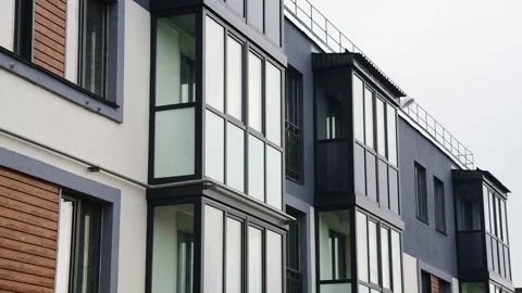 Apartment buildings in the high-tech style Видео 152107709