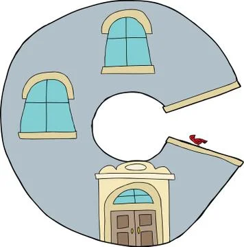 Apartment c letter Stock Illustration