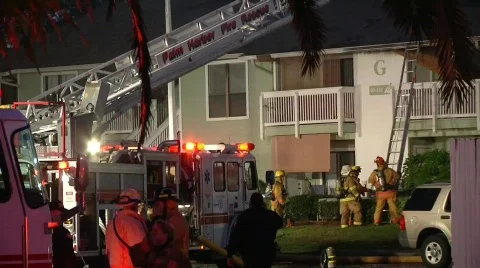 Apartment Complex Fire 11 Stock Footage 688298