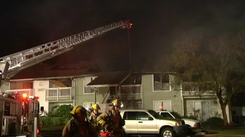 Apartment Complex Fire 12 Stock Footage 688223