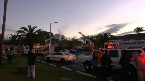 Apartment Complex Fire 13 Stock Footage 688221