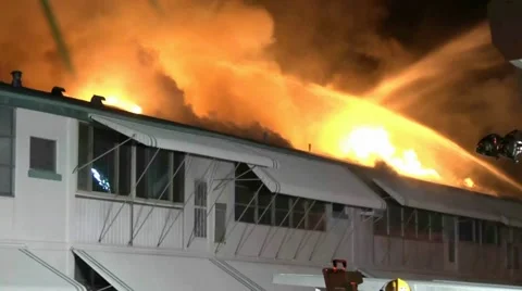 Apartment Complex Fire 13 Stock Footage 935135