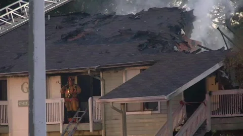 Apartment Complex Fire 4 Stock Footage 688875