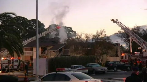 Apartment Complex Fire 5 Stock Footage 688848
