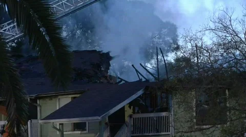 Apartment Complex Fire 6 Stock Footage 688843