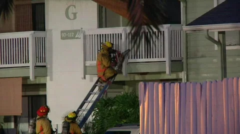 Apartment Complex Fire 7 Stock Footage 688837
