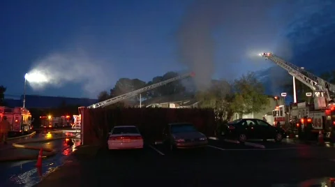 Apartment Complex Fire 9 Stock Footage 688822