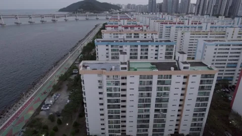 Apartment Complex by Gwangalli Beach in Busan, South Korea 動画素材 252238535