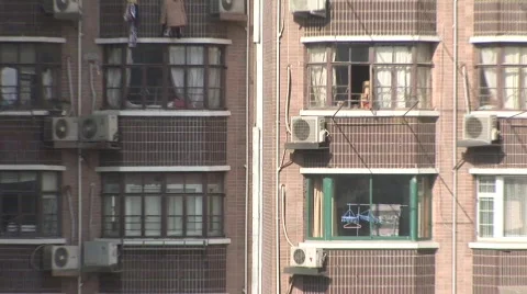 Apartment Complex Shanghai Stock Footage 147693