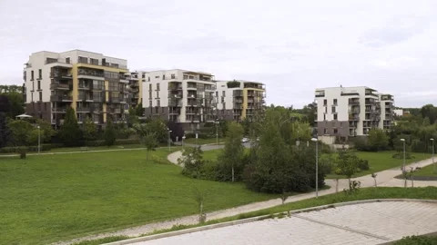 An apartment complex in a suburban area Stock Footage 277908090