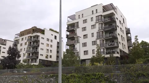 An apartment complex in a suburban area Stock Footage 277908135