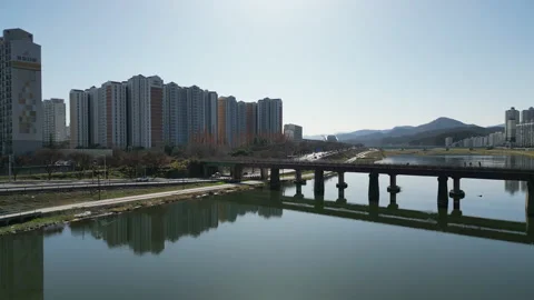 Apartment complex in winter at small city, South Korea Video stock 226064594