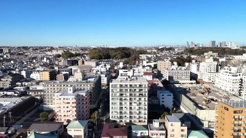 Apartment Complexes In Yokohama - 4K Aerial Video Stock Footage 329056774