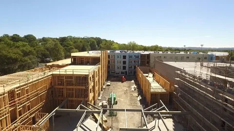 Apartment Construction Building Stock Footage 88585973