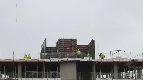 Apartment construction timelapse. Stock Footage 258566953