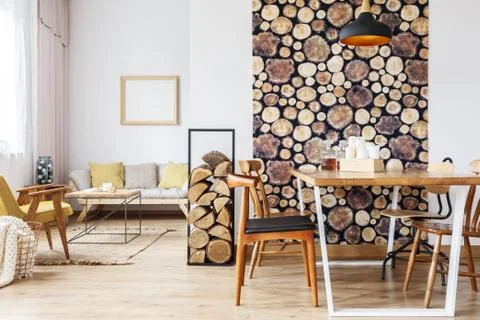 Apartment designed in rustic style Stock-Fotos