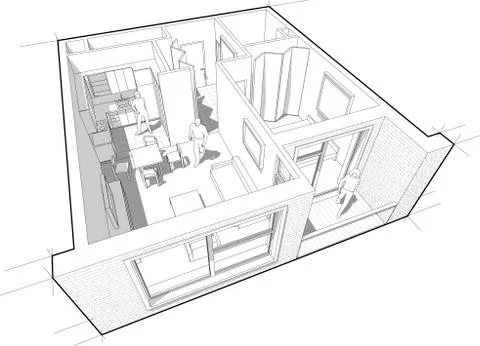 Apartment diagram Stock Illustration