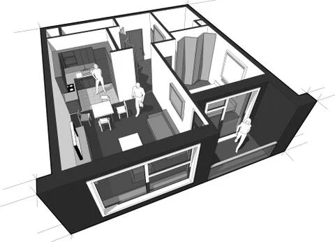 Apartment diagram Stock Illustration