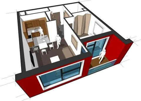 Apartment diagram Stock Illustration