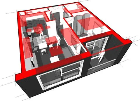 Apartment diagram Stock Illustration