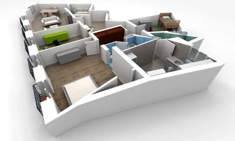 Apartment distribution Stock Illustration