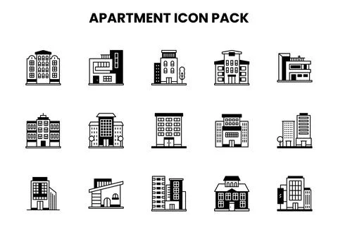 Apartment DuoTone Bundle Icons Pack Ilustração Stock